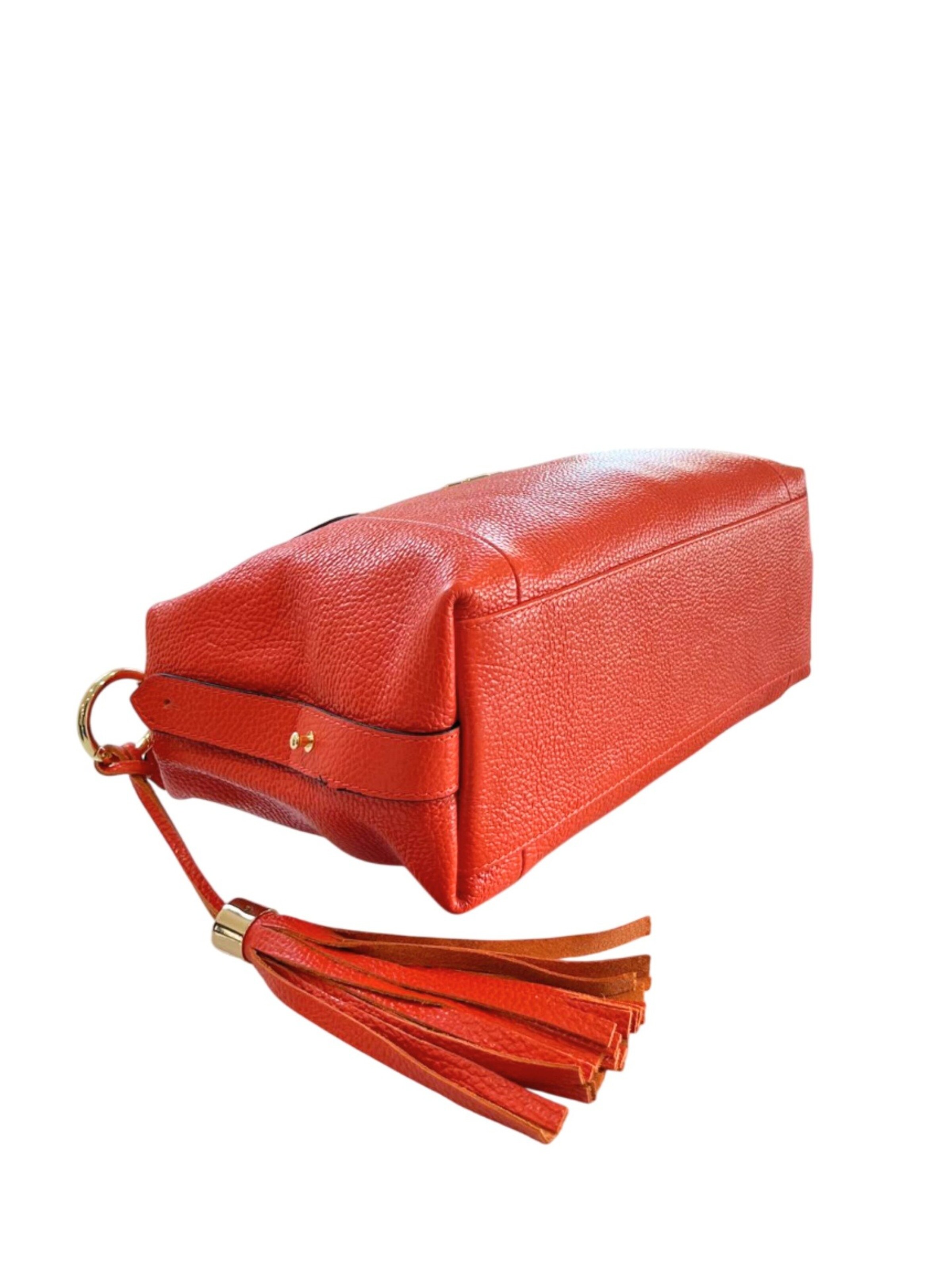 Borsa a mano 'Borsa a Mano Donna Pelle Vacchetta 100% - Modello Lucca Baldinini' di Baldinini Trend in arancione