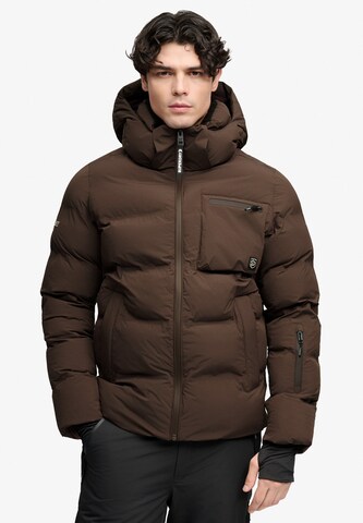 Veste de sport Superdry & Co en marron : devant