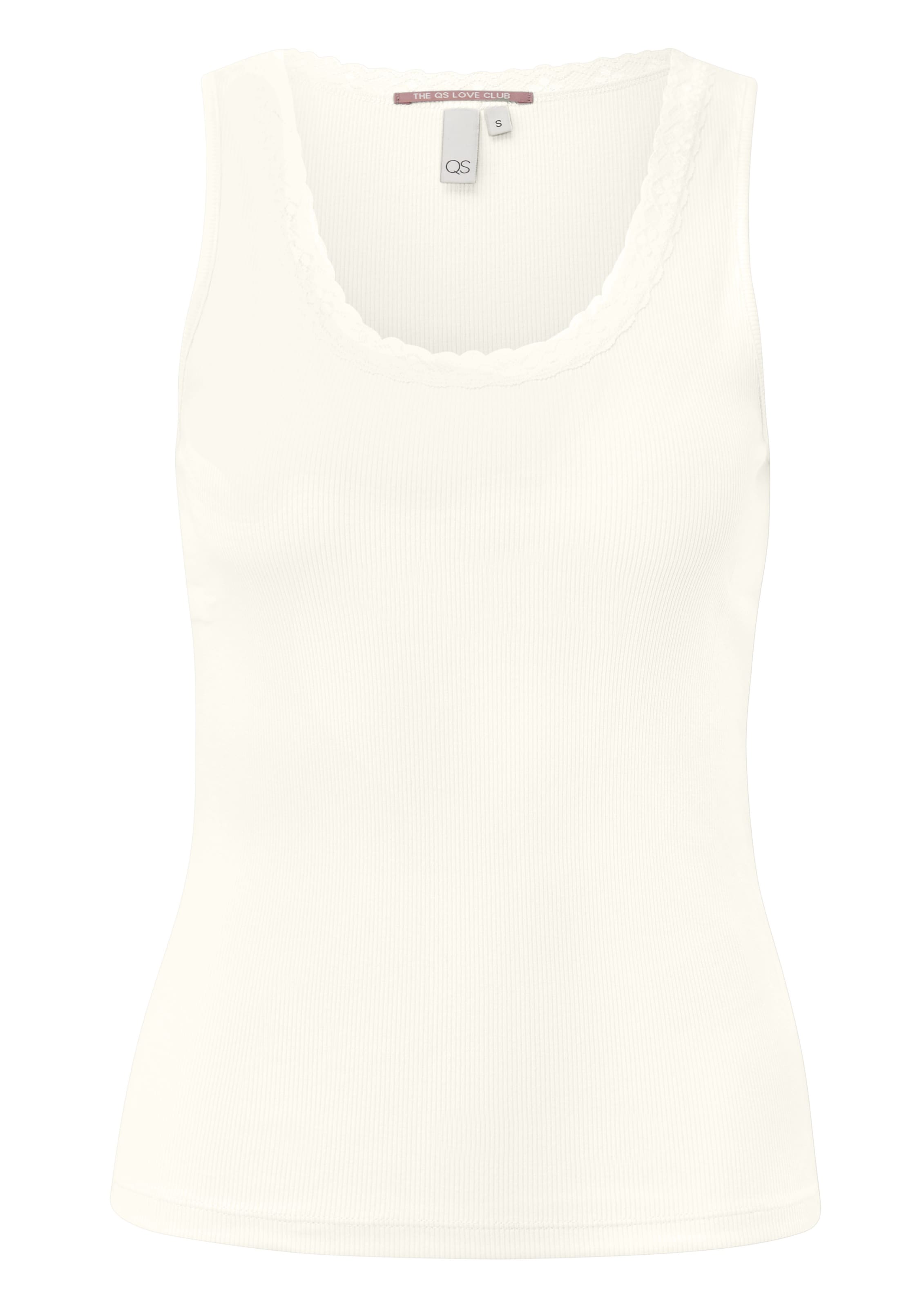 QS Shirt in Beige: voorkant