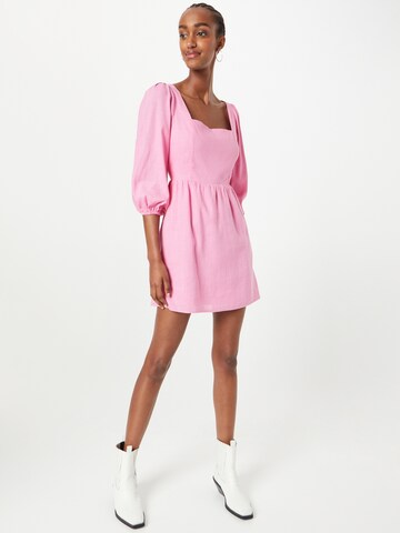 The Frolic Shirt Dress in Pink: front