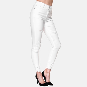 Coupe slim Jean Elara en blanc