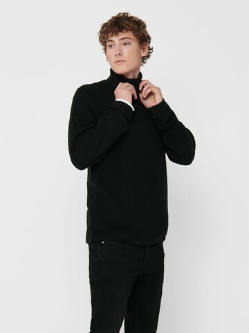 Only & Sons - Regular Fit Pullover 'LOCCER' em preto