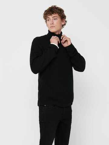 Regular fit Pullover 'LOCCER' di Only & Sons in nero