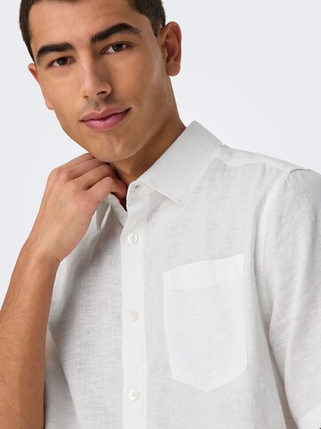 Only & Sons Regular fit Button Up Shirt 'ONSCaiden' in White