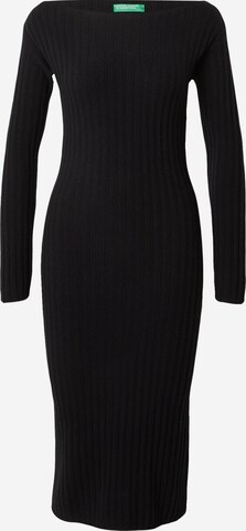 UNITED COLORS OF BENETTON Úpletové šaty – černá: přední strana