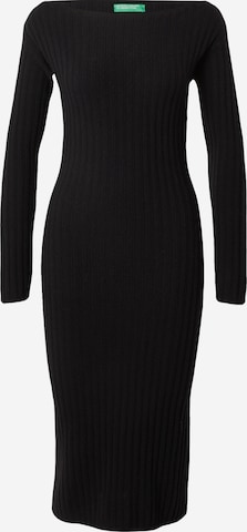 UNITED COLORS OF BENETTON Knitted dress in Black: front