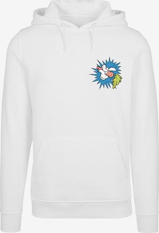 F4NT4STIC Pullover 'Looney Tunes Bugs Bunny Carrot Breast Print' in Weiß: Vorderseite