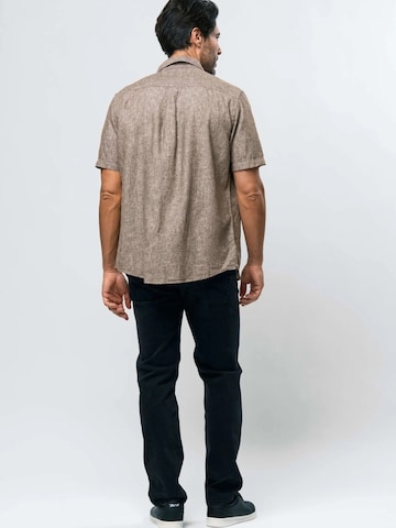 MCS Regular fit Overhemd ' Noah ' in Bruin