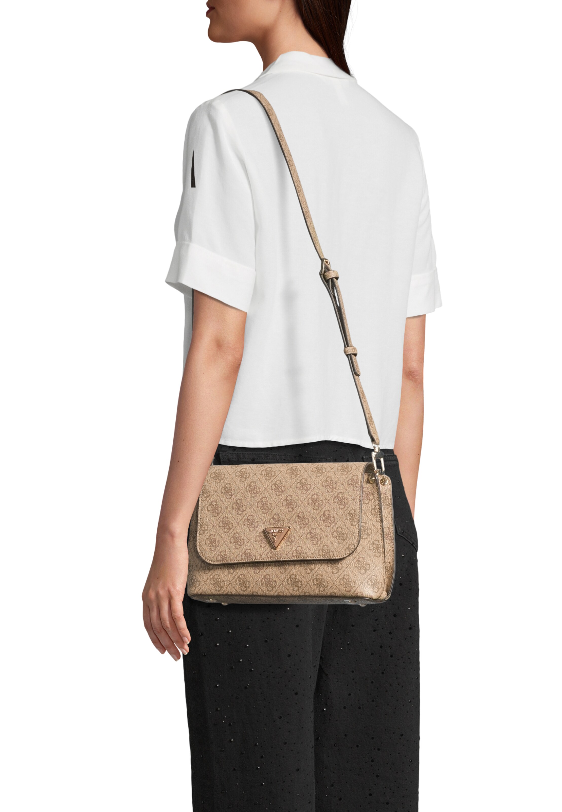 GUESS Сумка через плечо 'MERIDIAN II FLAP CROSSBODY' в Коричневый