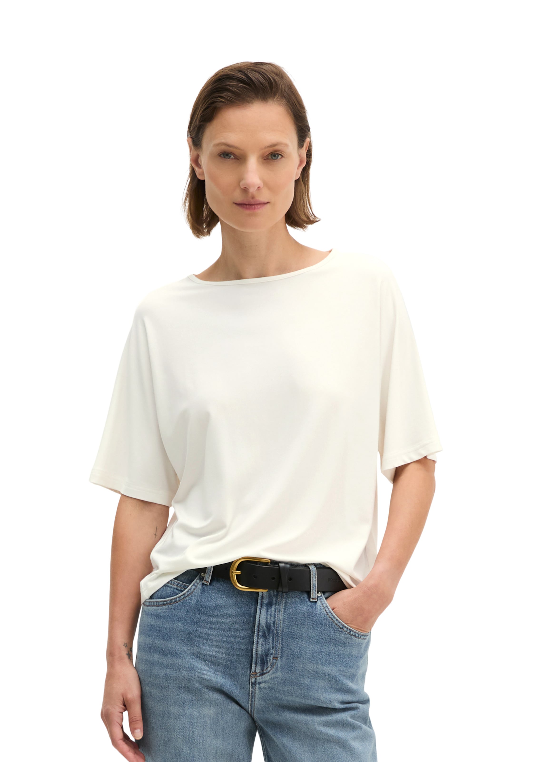 T-shirt Marc O'Polo en blanc : devant