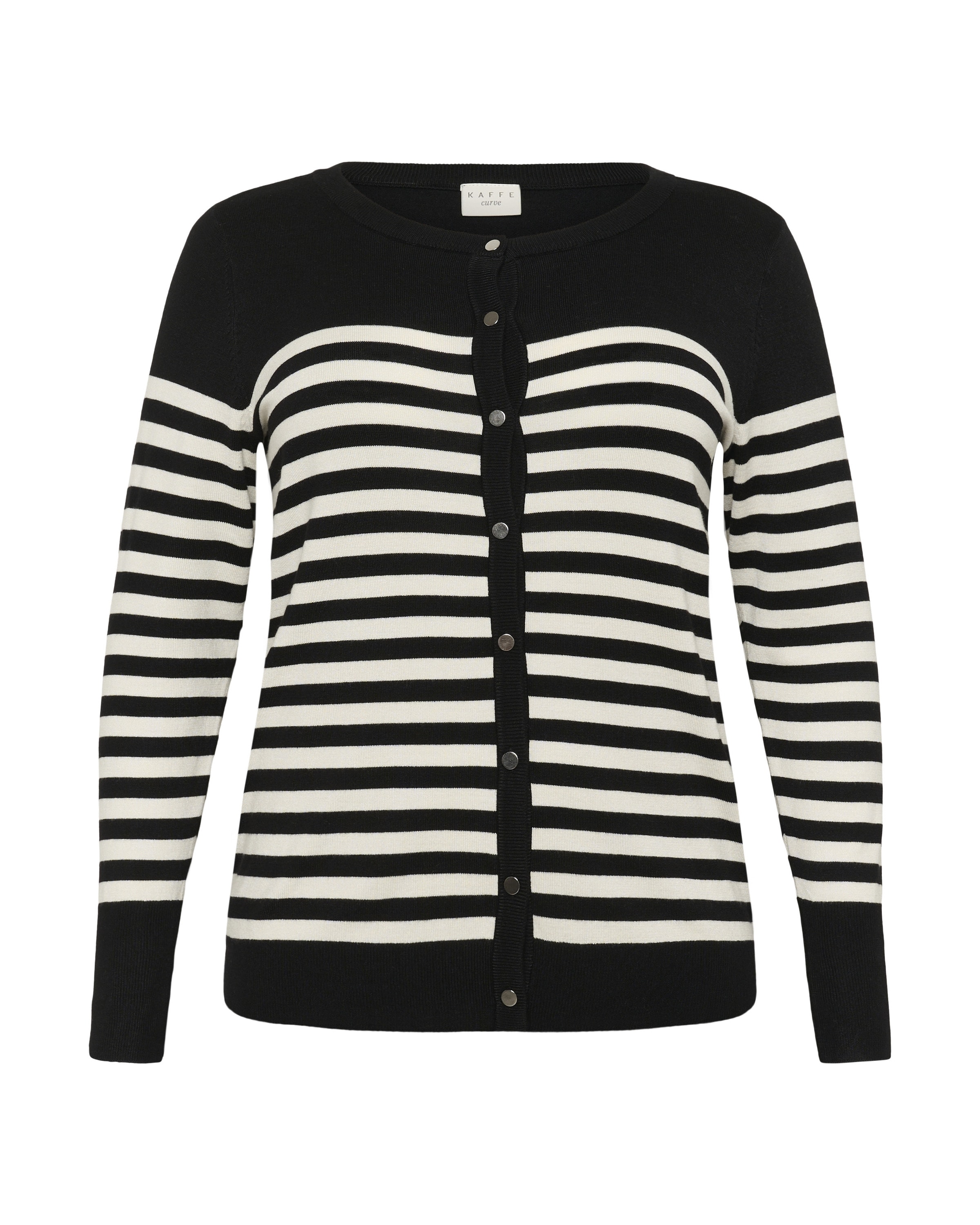 KAFFE CURVE Πλεκτή ζακέτα 'Lizzy' σε μαύρο / λευκό, Άποψη προϊόντος