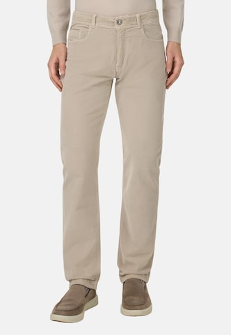 Coupe slim Pantalon Boggi Milano en beige : devant