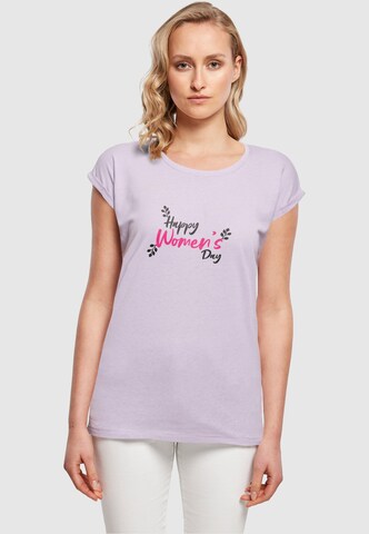 Merchcode Shirt 'WD - Happy Women's Day' in Purple: front