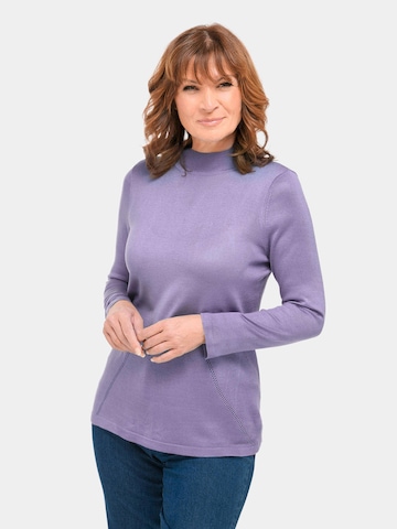 Goldner Pullover in Lila: Vorderseite