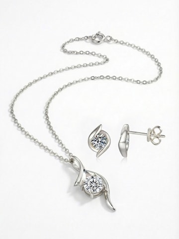 Staufergold Jewelry Set 'Schmuckset „Swing & Twist“ – Moissanit' in Silver: front