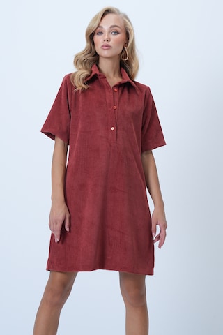 Trend Alaçatı Stili Jurk in Rood