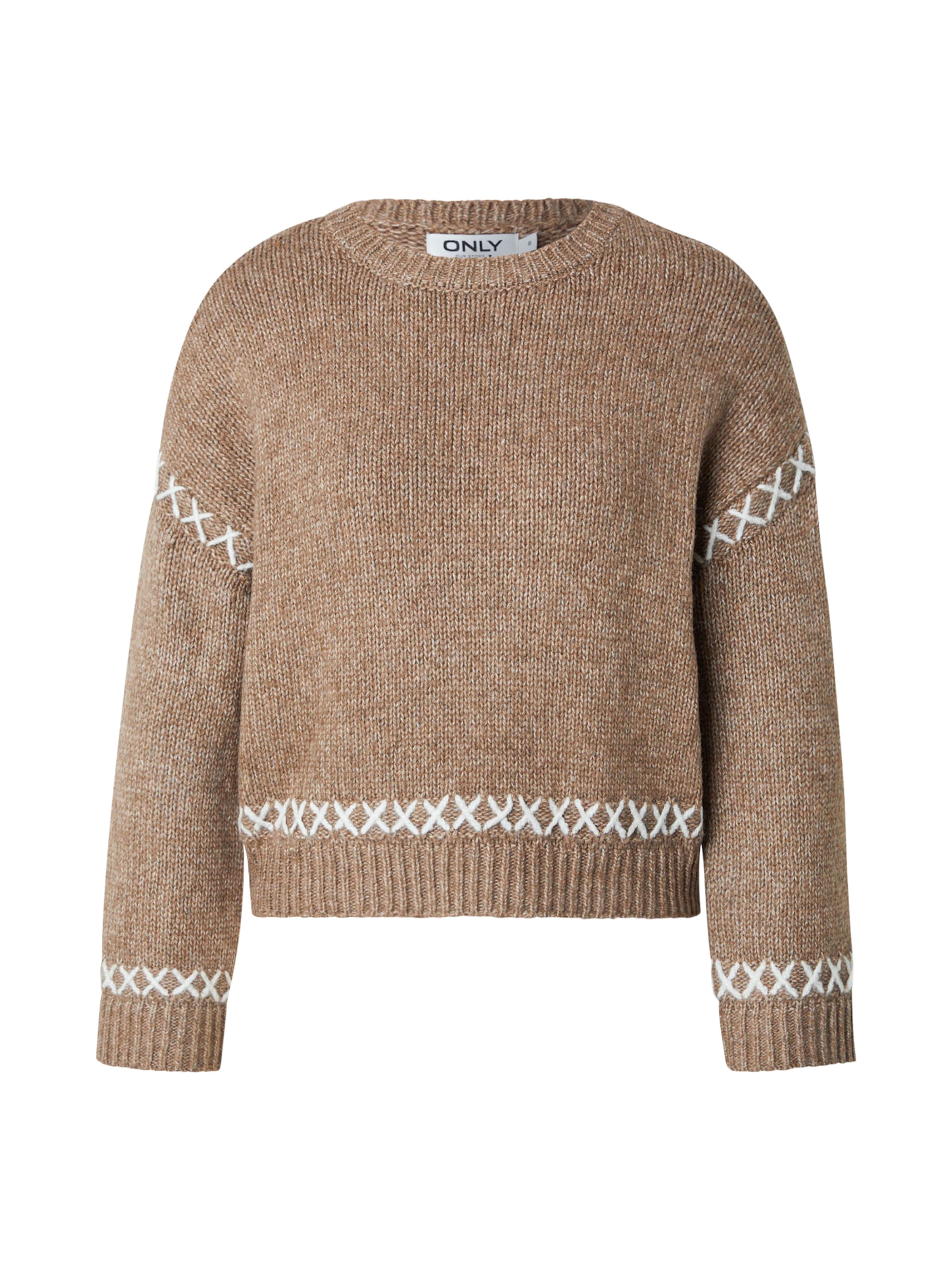 ONLY Свитер 'ONLAMANDA' в Коричневый: спереди