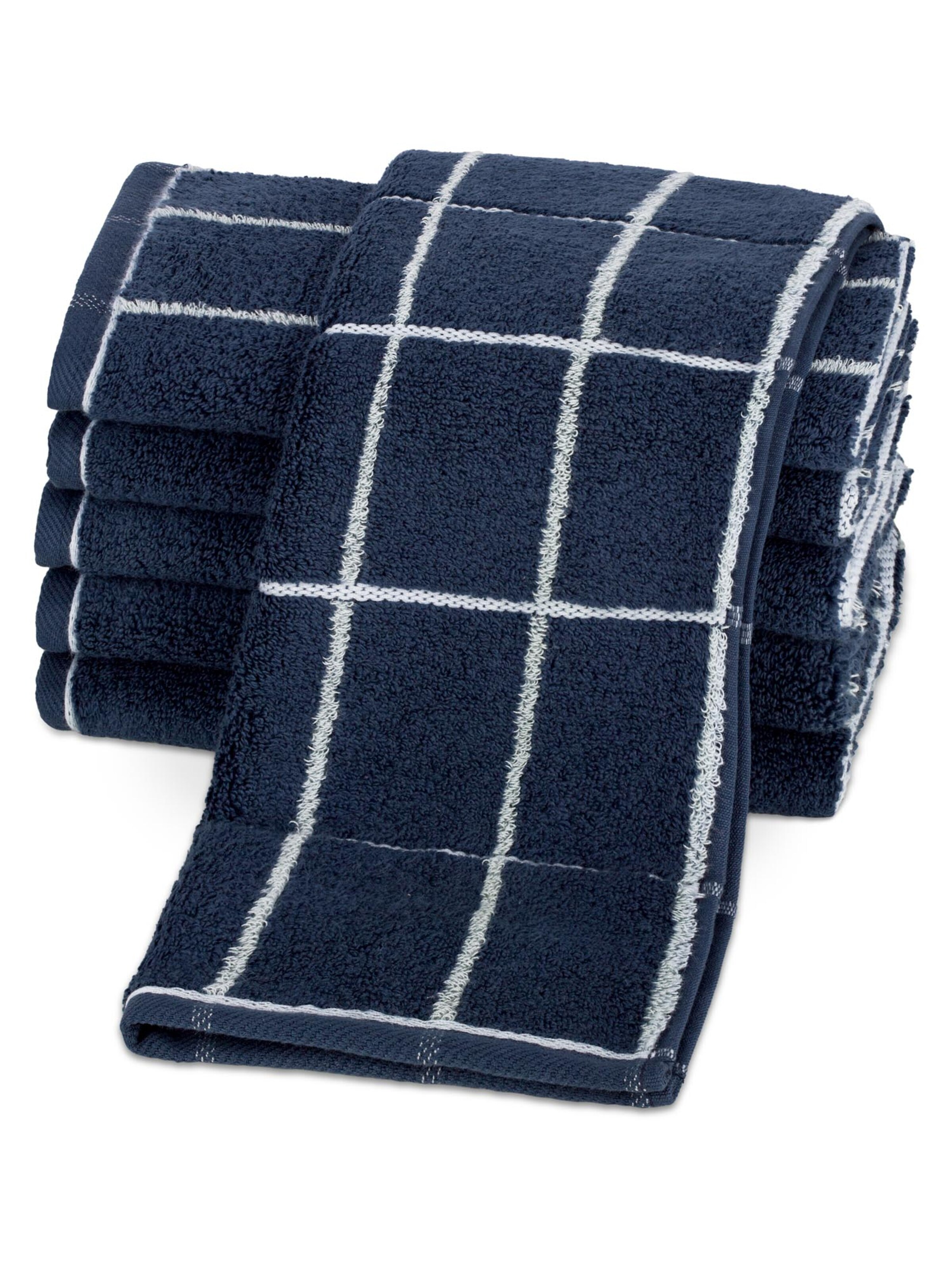 ROSS Handtuch 'Sensual Skin Karo'‌‌‌‌‌‌‌ in Blau: Vorderseite