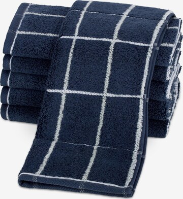 ROSS Handtuch 'Sensual Skin Karo' in Blau: Vorderseite