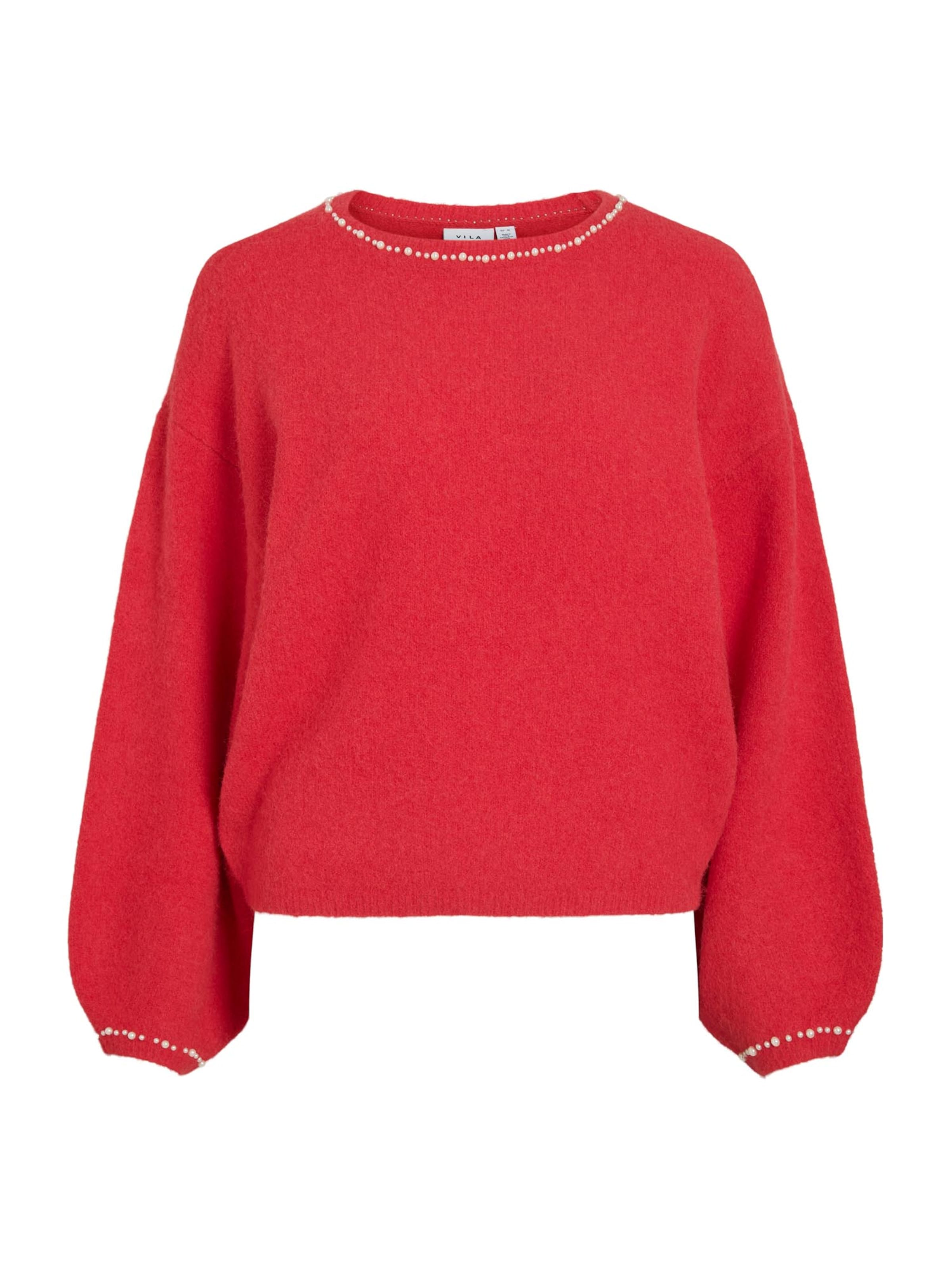 VILA Πουλόβερ 'VISTELLA' σε κόκκινο: μπροστά