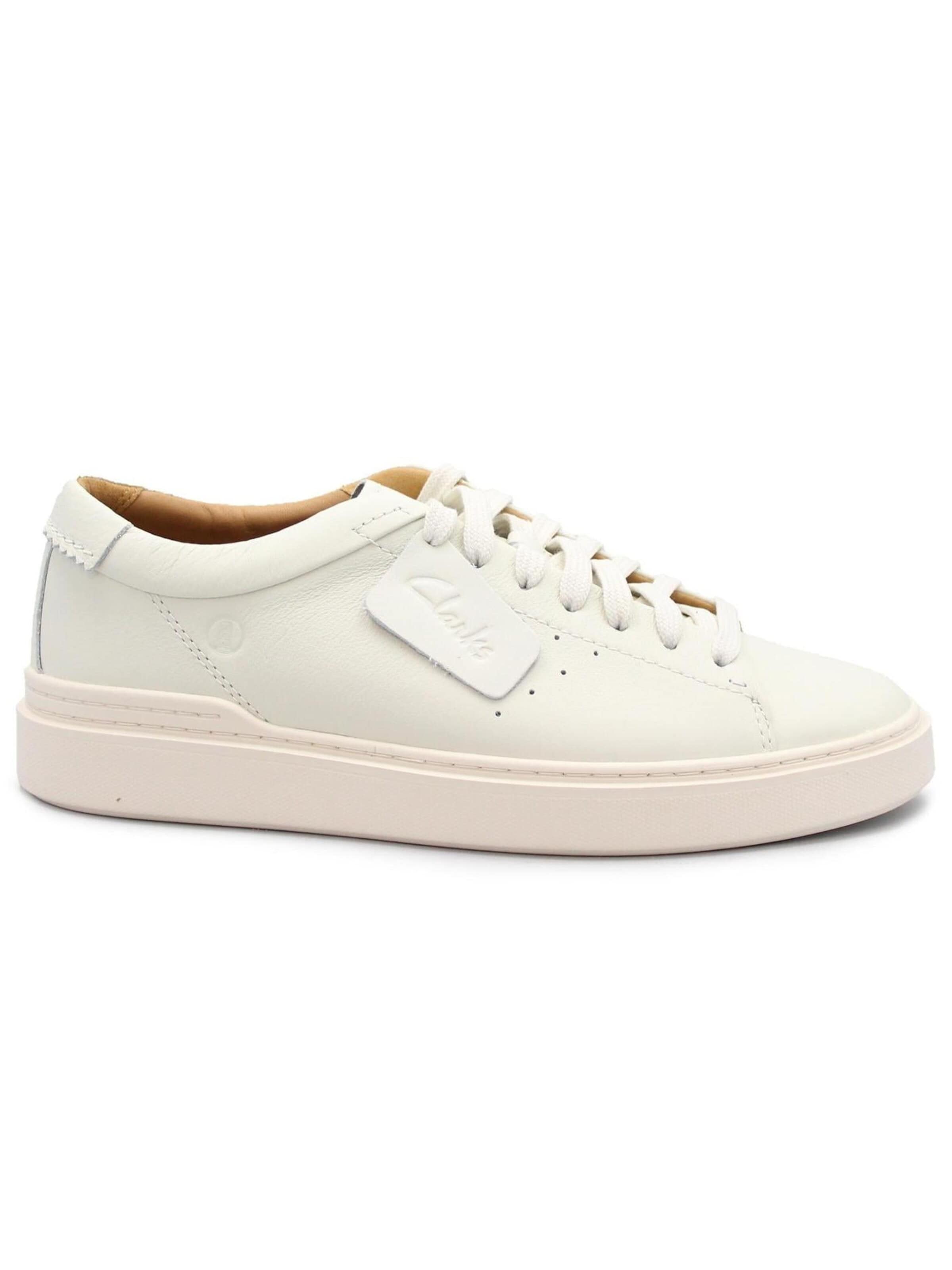 CLARKS Niske tenisice 'CLARKS CRAFT SWIFT white leather bianco scarpe uomo sneakers pelle lacci' veličine 41 u bijela, Pregled proizvoda