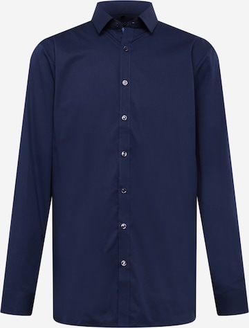 OLYMP Slim fit Zakelijk overhemd 'No. 6 Six' in Blauw: voorkant