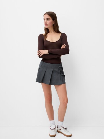 Bershka Shirt bodysuit in Brown