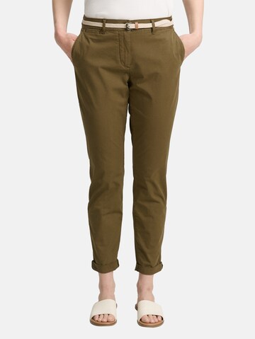 TOM TAILOR Slim fit Chino trousers in Green: front