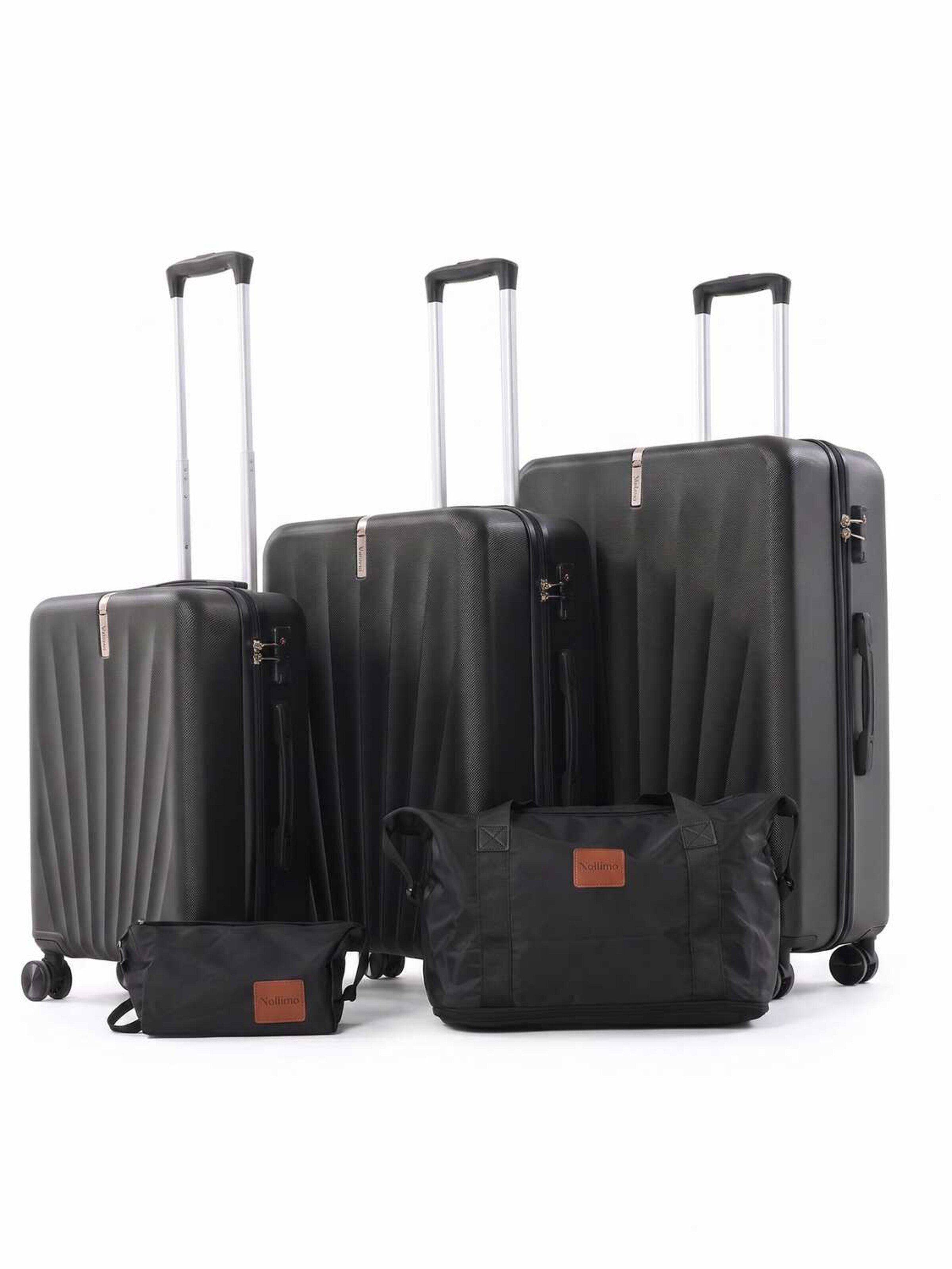 Vallsero Kofferset 'LG3 — VALLSERO Seashell 5-teiliges Kofferset'‌‌‌‌‌‌‌‌ in Schwarz: Vorderseite
