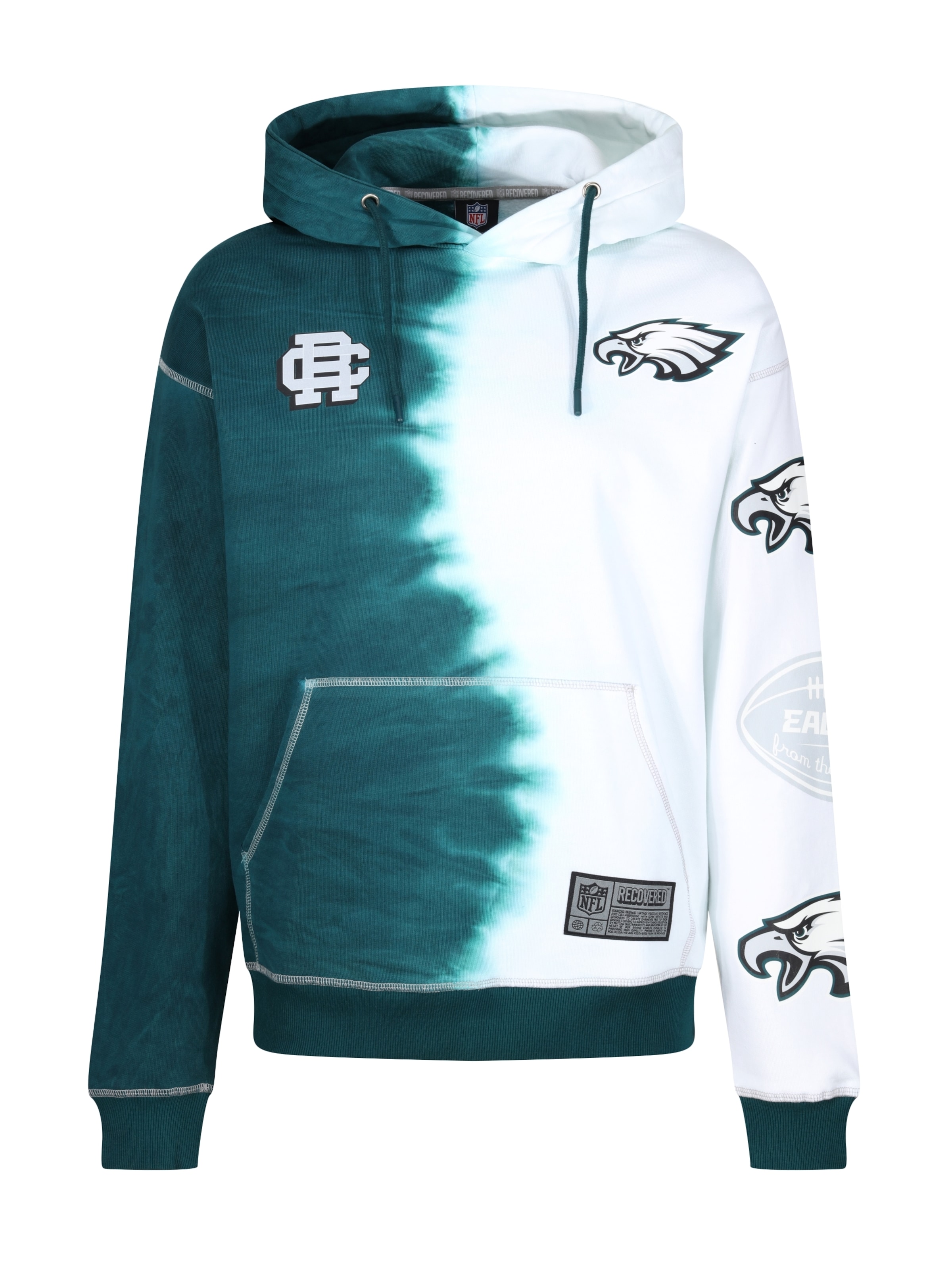 Recovered Sweatshirt 'NFL Eagles' in Grün: Vorderseite