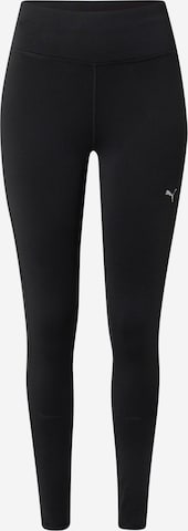 PUMA Skinny Workout Pants 'BRUSHED' in Black: front