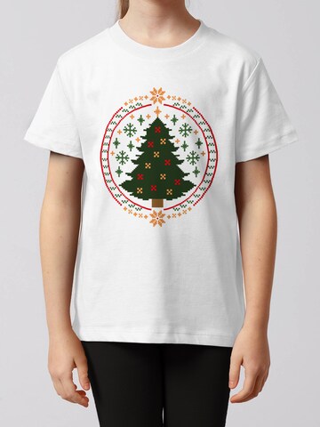 watabout.kids Shirt ' Weihnachtszeit ' in Wit: voorkant