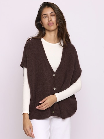 Lilavie Knitted Vest ' Ninaa ' in Brown: front