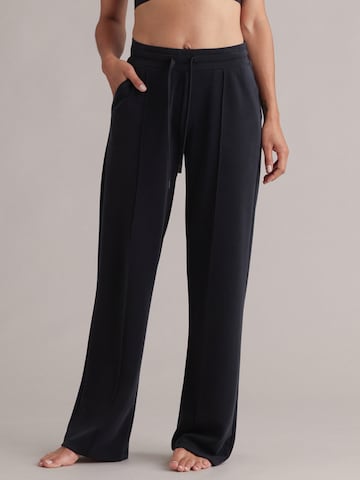 Hey Honey Wide leg Sportbroek 'Lux' in Zwart: voorkant