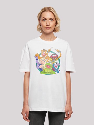 F4NT4STIC Oversized Shirt 'Disney The Muppets Group Circle' in White: front