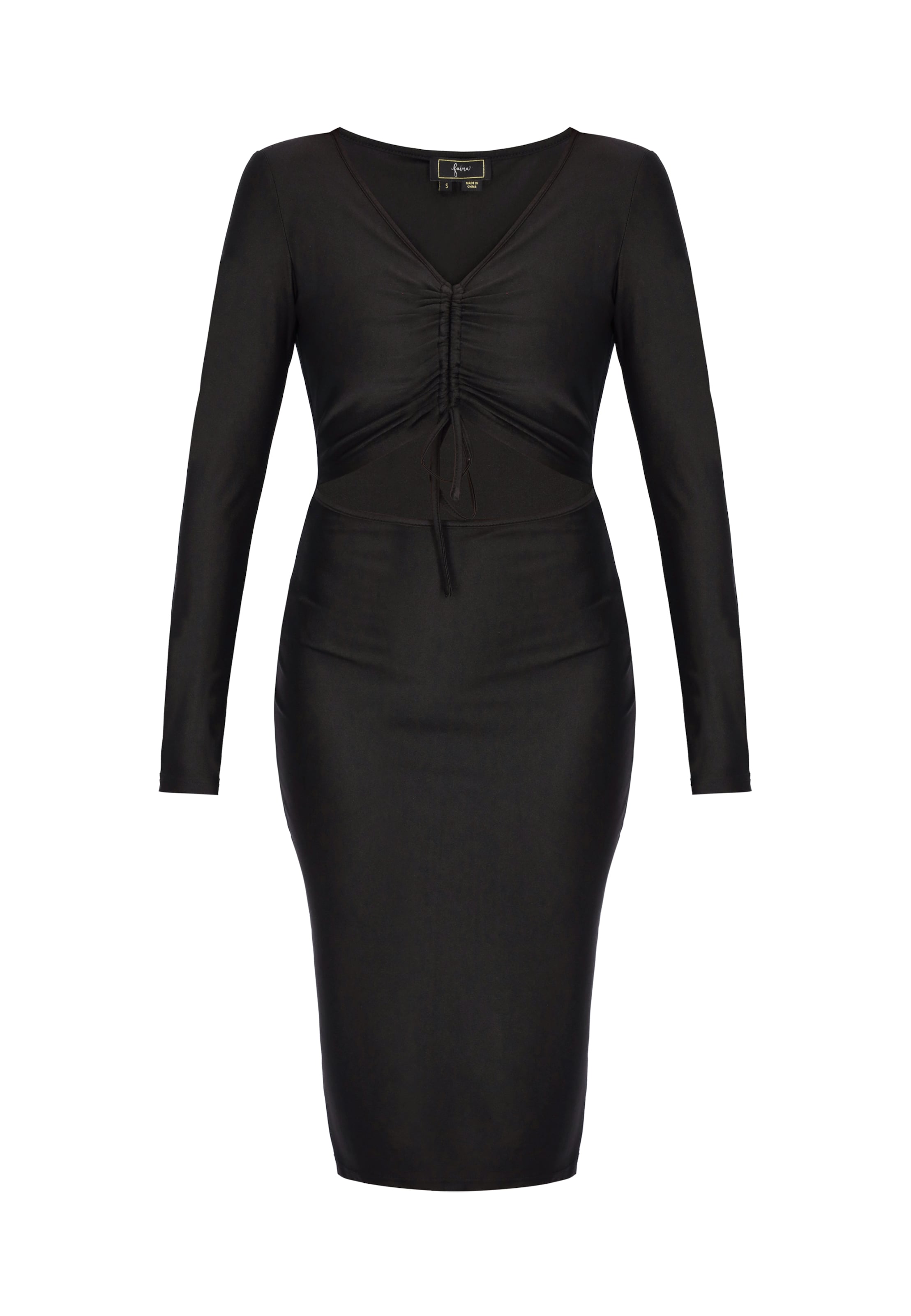 faina Jurk in Zwart: voorkant