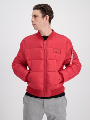 ALPHA INDUSTRIES Prechodná bunda 'MA-1' - Červená: predná strana