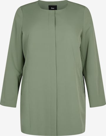 Zizzi Between-Seasons Coat 'Summer' in Green: front