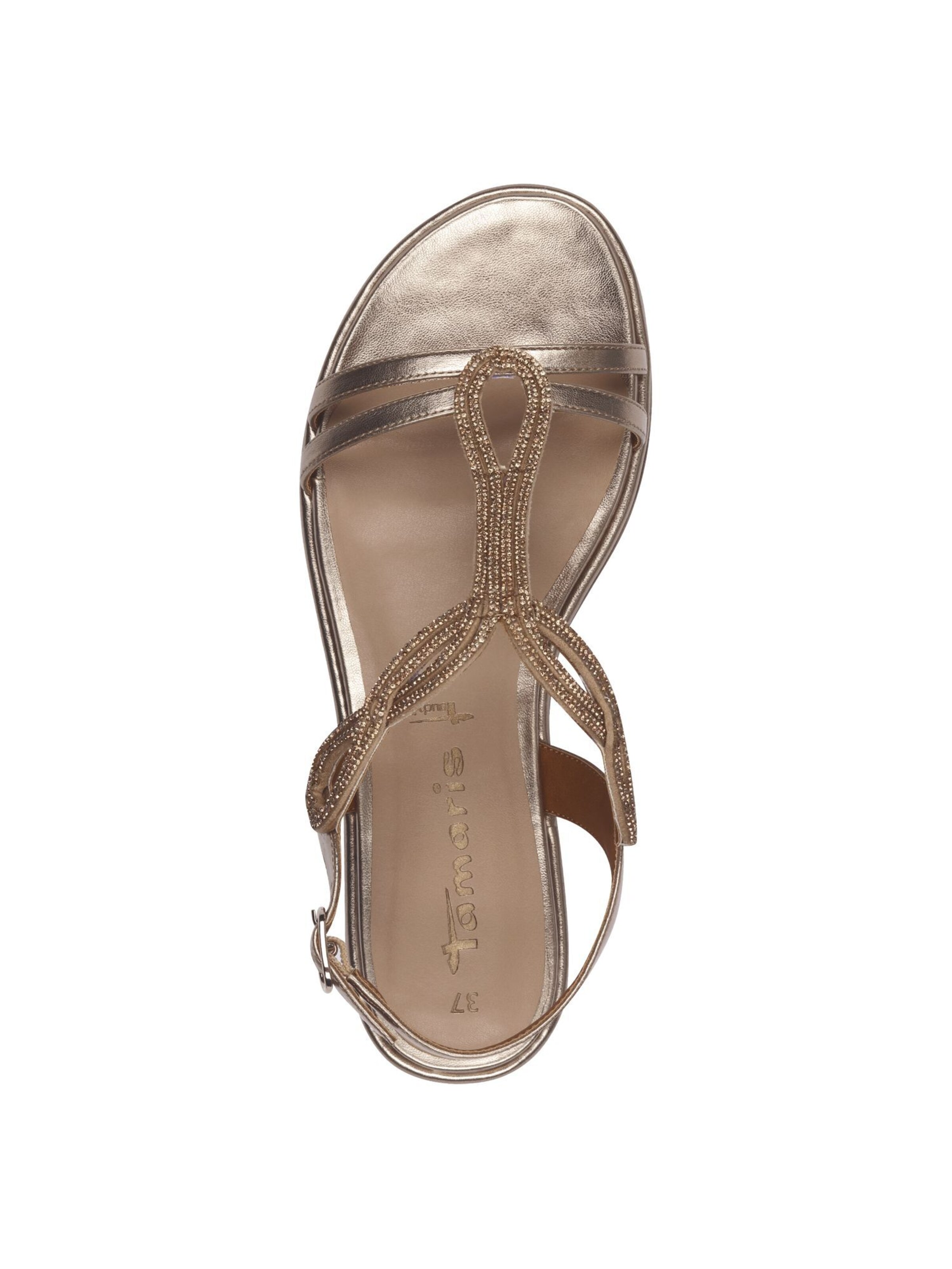 Sandales à lanières Tamaris en or