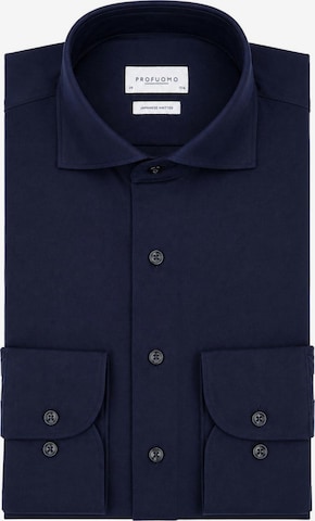 Profuomo Button Up Shirt 'Japanese Knitted' in Blue: front