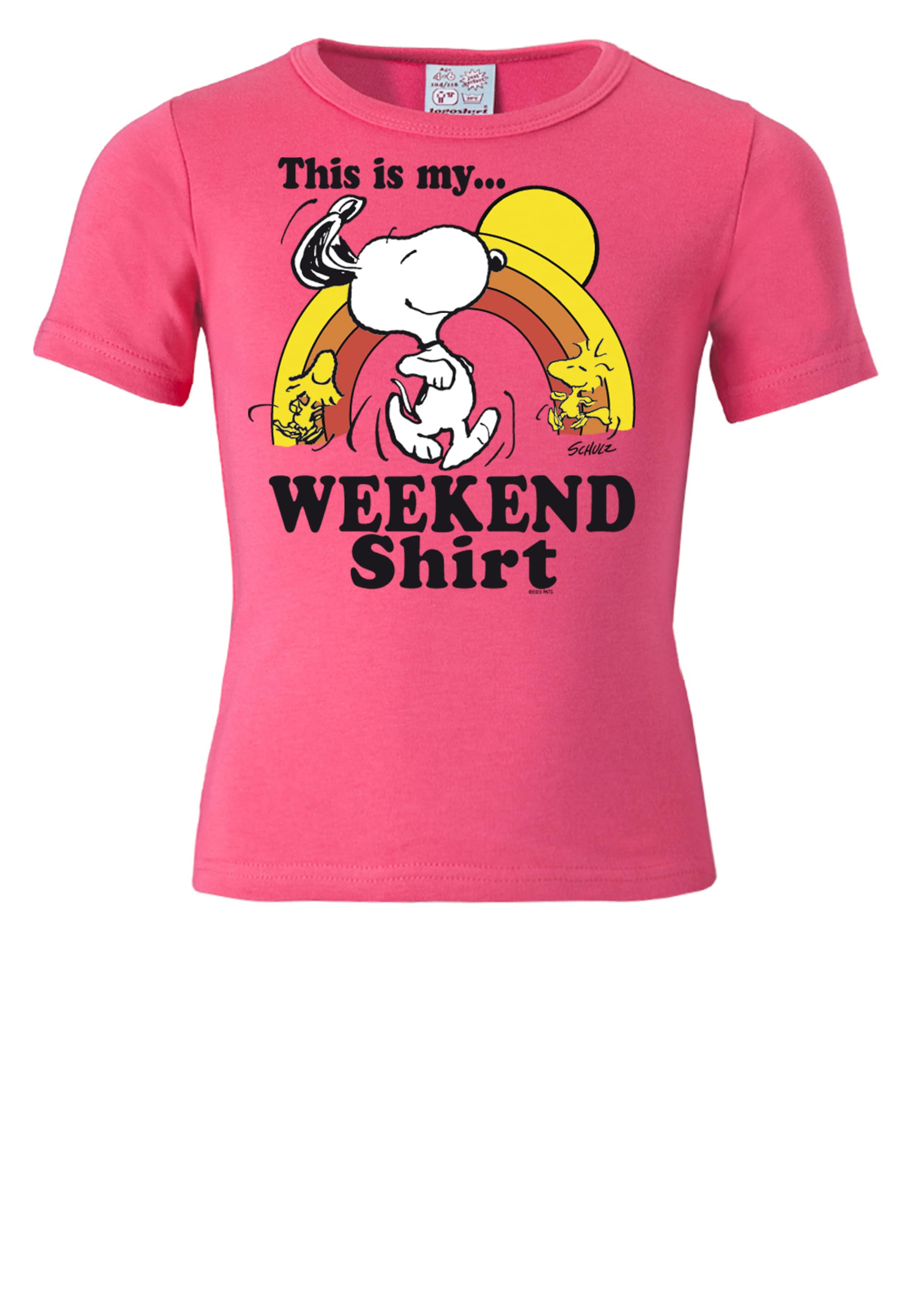 LOGOSHIRT T-Shirt 'Peanuts' in Pink: Vorderseite