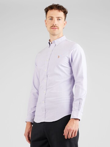 Coupe slim Chemise Polo Ralph Lauren en violet : devant