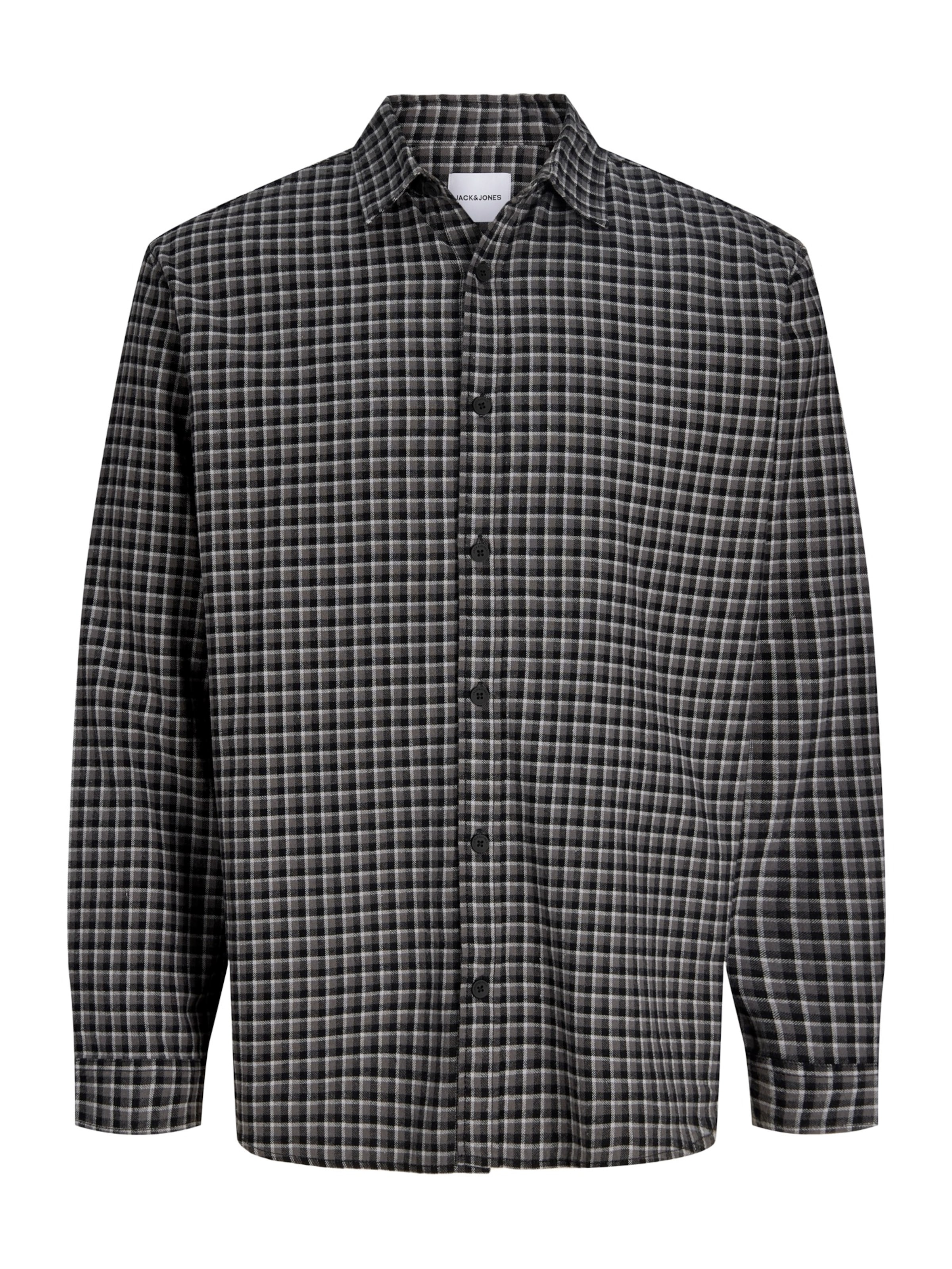 Jack & Jones Plus Comfort Fit Риза 'JJCARTER' в черно: отпред