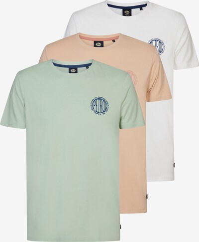 Marškinėliai iš Petrol Industries, spalva – tamsiai mėlyna jūros spalva / mėtų spalva / persikų spalva / balta, Prekių apžvalga