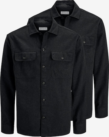 JACK & JONES Button Up Shirt 'Charge' in Black: front