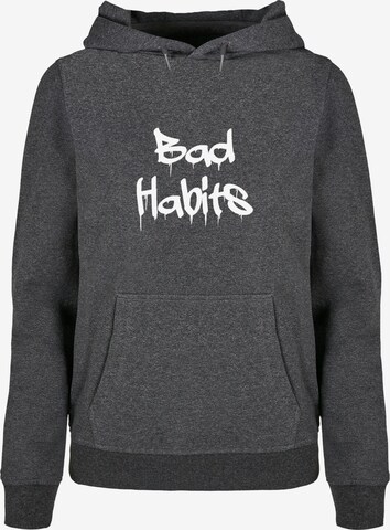 Merchcode Sweatshirt 'Bad Habits' in Grey: front