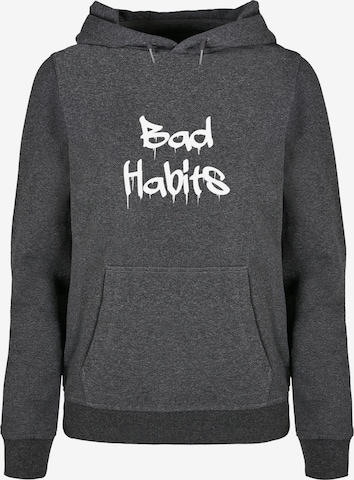 Merchcode Sweatshirt 'Bad Habits' in Grey: front