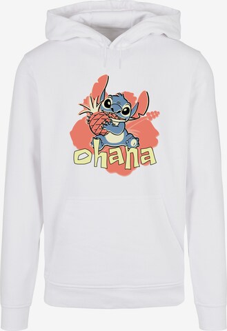ABSOLUTE CULT Sweatshirt 'Lilo And Stitch - Ohana Pineapple' in White: front
