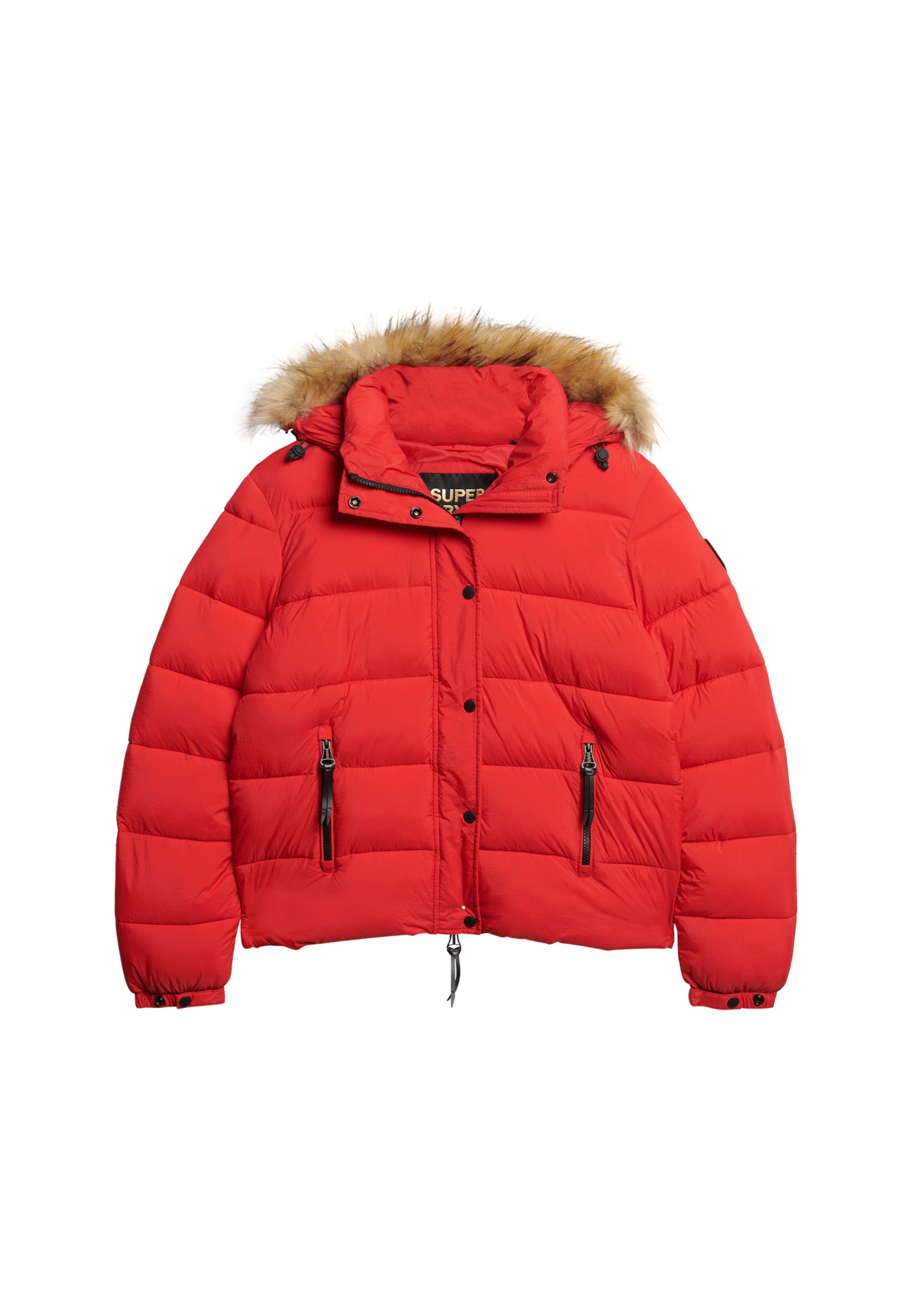 Superdry Χειμερινό μπουφάν σε κόκκινο: μπροστά