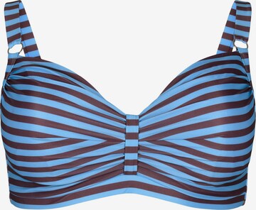 Swim by Zizzi T-shirt Bikini Top in Blue: front